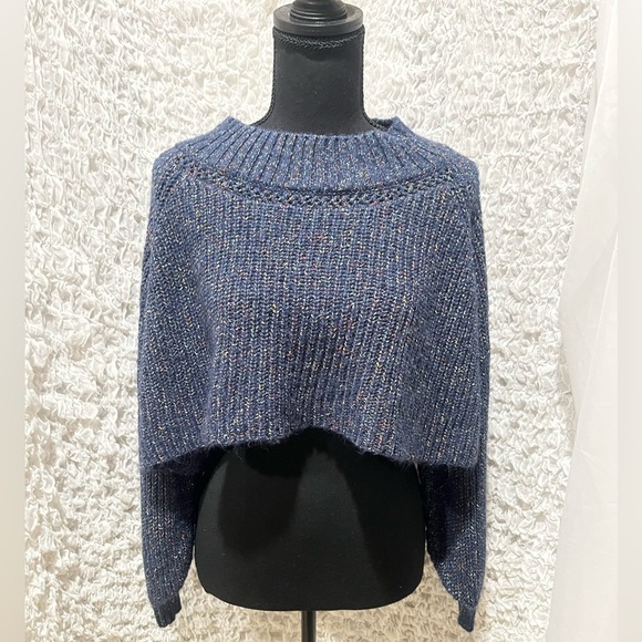 HYFVE Sweaters - HYFVE Chic Navy Knit Cropped Sweater, COMFY, WOMEN SIZE M